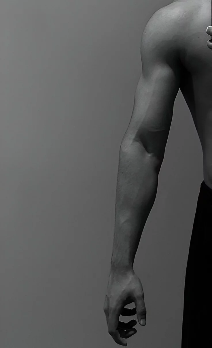 Athletic physique closeup